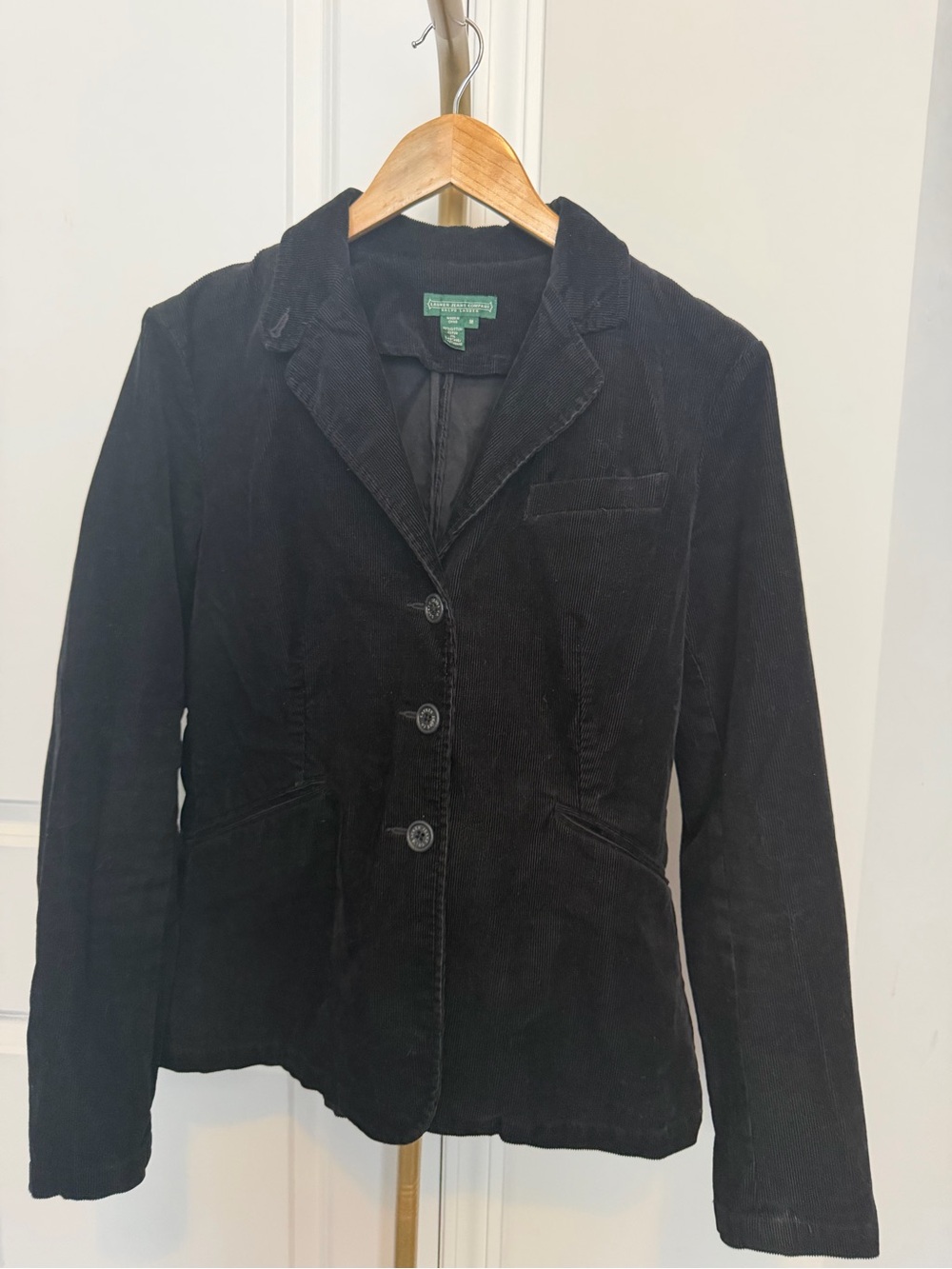 Ralph Lauren Black Corduroy Three-Button Blazer